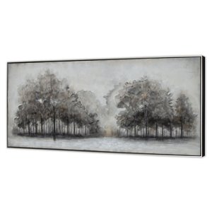 Gild Design House Wildwood Fog, Hand Painted Canvas - 31-in x 71-in