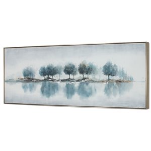 Toile peinte à la main Gild Design House Bois bleus, 31 po x 73 po