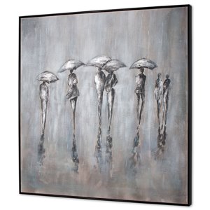 Gild Design House Caught in the Rain, Hand Painted Canvas - 51-in x 51-in