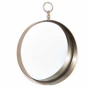 Miroir mural en métal Macklin Gild Design House rond, or antique, 24 po x 18 po