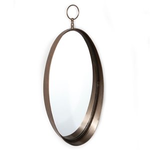Miroir mural en métal Macklin Gild Design House ovale, bronze, 38 po x 17 po