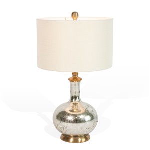 Lampe de table Bianca Gild Design House argent et crème, 27 po