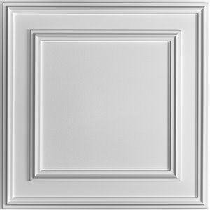 Tuiles de plafond décoratives Ceilume Cambridge blanches, 2 pi x 2 pi, paquet de 4