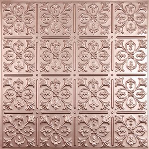 Tuiles de plafond décoratives Ceilume Fleur de Lys cuivre, 2 pi x 2 pi , paquet de 4