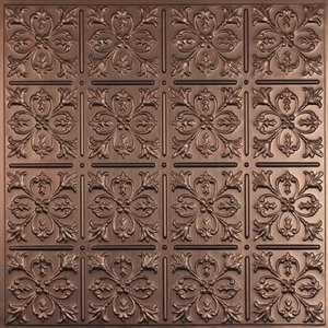 Tuiles de plafond décoratives Ceilume Fleur de Lys bronzes, 2 pi x 2 pi, paquet de 4