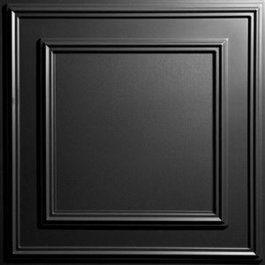 Tuiles de plafond décoratives Ceilume Cambridge noires, 2 pi x 2 pi, paquet de 4