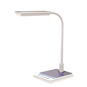 Royal Sovereign Goose Neck LED Desk Lamp with USB - White