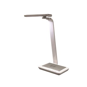 Royal Sovereign Multi-Angle LED Desk Lamp with Wireless Charger - White