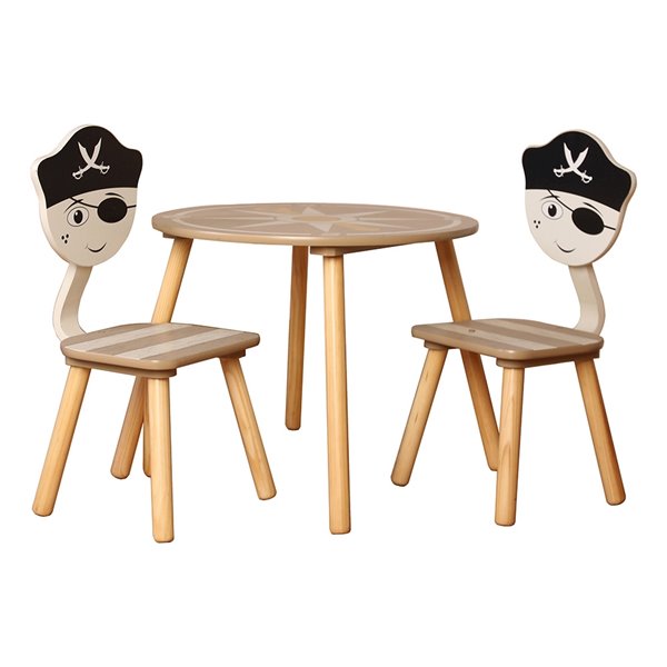 Table ronde de pirate avec 2 chaises de Danawares pour enfants
