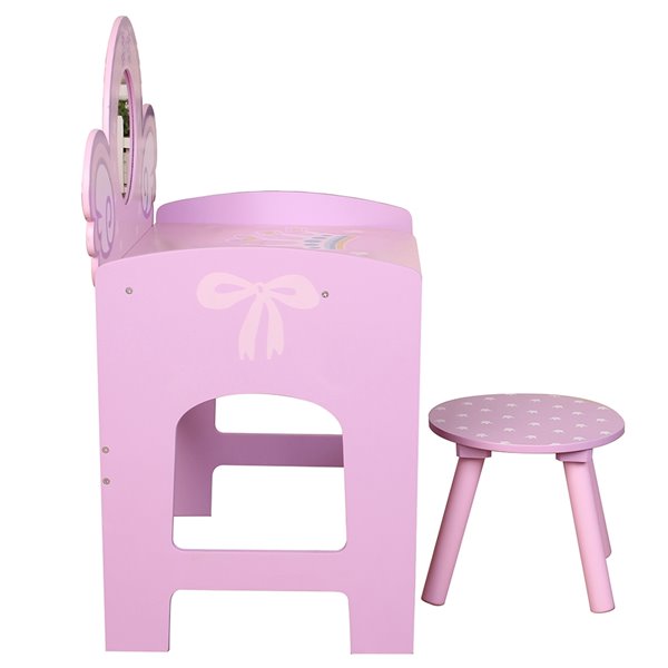 Danawares Unicorn Dressing Table with Stool for Childs - Pink