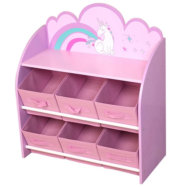 Danawares Unicorn Toy Organizer, Toy Storage Fabric Bins