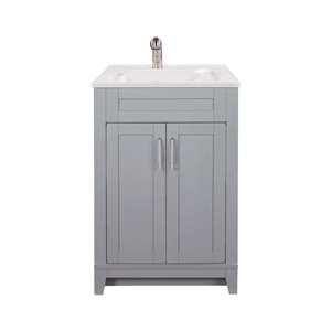 Meuble lavabo Estrela de Foremost pour salle de lavage grise 24 po