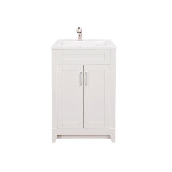 Foremost Estrela Laundry Vanity White, Foremost Madison 24 In White Bathroom Vanity With Integrated Sink