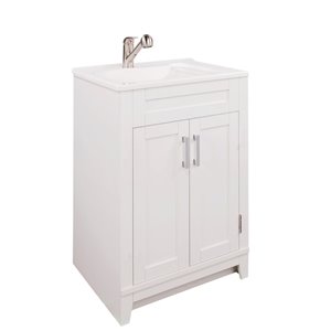 Meuble lavabo Estrela de Foremost pour salle de lavage grise 24 po