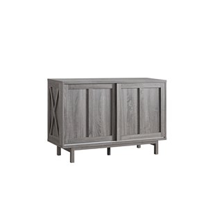 Buffet/desserte Brassex à 2 compartiments, grise, 31,25 po x 15,5 po x 47,25 po