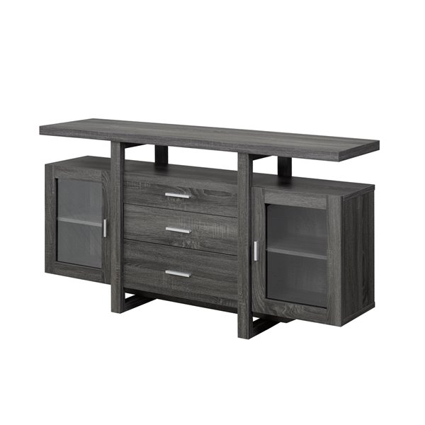 Brassex Buffet/Server with Storage in Grey Finish 32.5in x