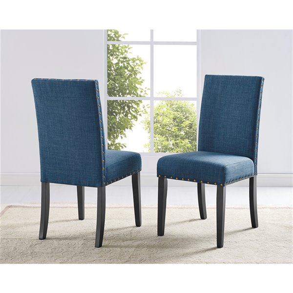 Brassex Avery Dining Chair in Blue Finish - Set of 2