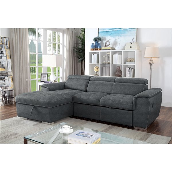 Bras Bentley Sectional With Pull Out, Bentley Leather Sectional