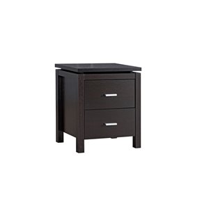 Table de nuit Brassex avec 2 tiroirs cerise foncée, 15,5 po x 22 po x 15,5 po