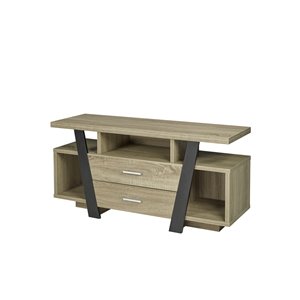 Brassex 47-in TV Stand with 2 Drawers and 3 Shelves - Dark Taupe/Black