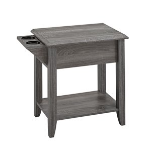Table de téléphone Brassex avec tiroir de rangement, gris, 13,75 po x 24 po x 20 po