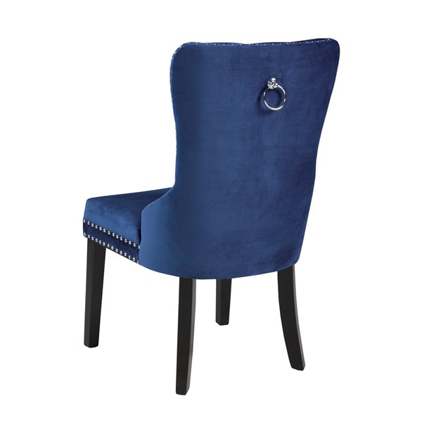 blue nailhead dining chairs