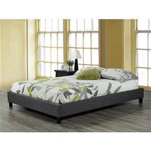 Brassex Queen Platform Bed Frame -  Grey