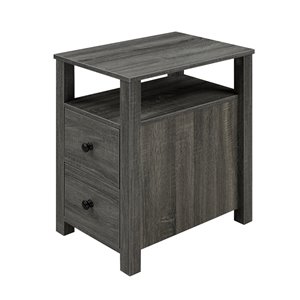 Table de téléphone Brassex 2 tiroirs de rangement gris, 20 po x 24 po x 13,5 po