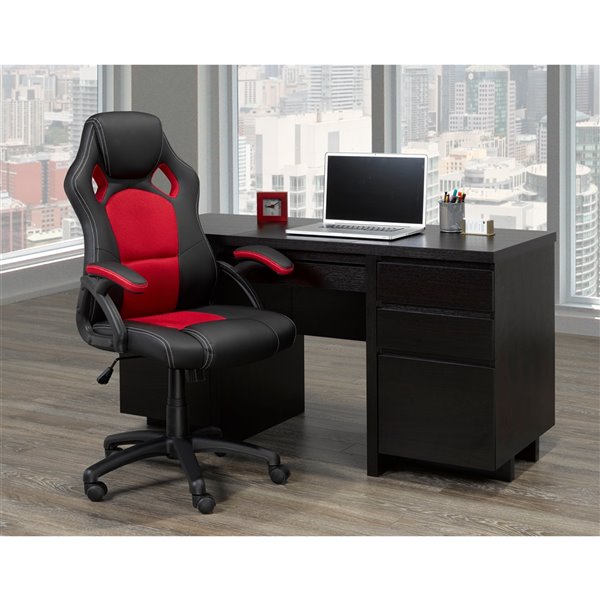 Brassex Ergonomic High-Back Executive Office Chair Black/Red