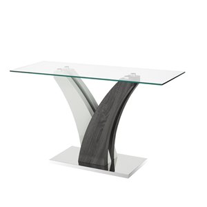 Table d'appoint Jerome de Brassex gris et blanc, 50 po x 29,53 po x 18,11 po