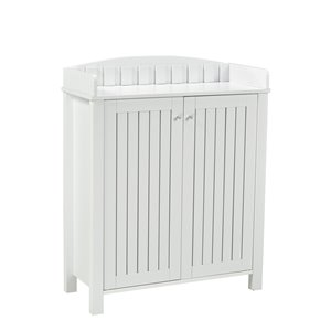 Brassex Multi-Tier Shoe Cabinet White - 12-Pair Capacity - 15.25-in x 33.5-in