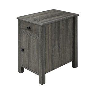 Table de téléphone avec tiroir de rangement, gris, 20 po x 24 po x 13,5 po