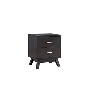 Table de nuit contemporaine Brassex au fini cerise foncée, 15,5 po x 22 po x 15,5 po