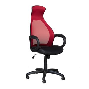 Brassex High-Back Executive Chair with Wheels Black and Red