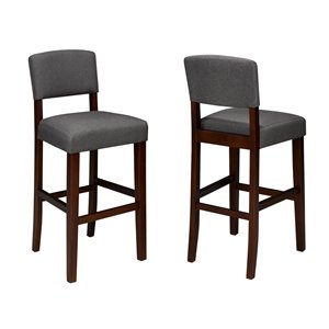 Tabourets de bar contemporain de Brassex gris, 29 po, ens. de 2