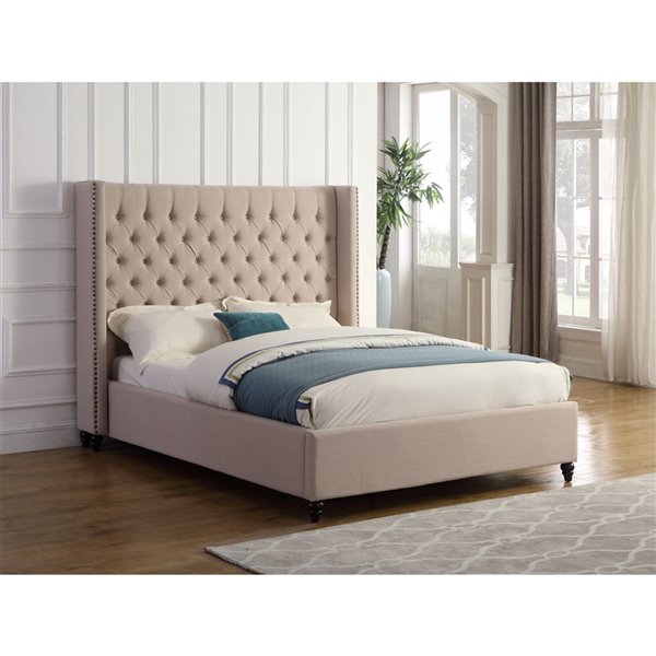 Bras Marcella Queen Upholstered, Upholstered Bed Frame With Storage Canada