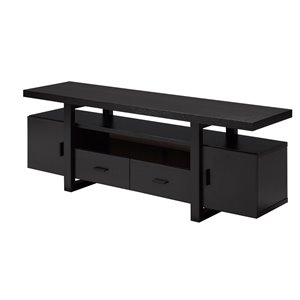 Meuble télé Brassex 60 po avec 4 tiroirs et tablettes, cerise foncée