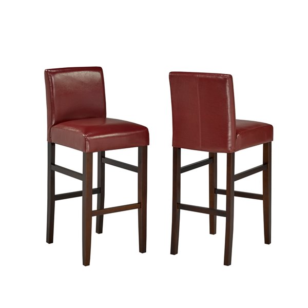 Bras Counter Stool In Red 24, Red Faux Leather Counter Stools