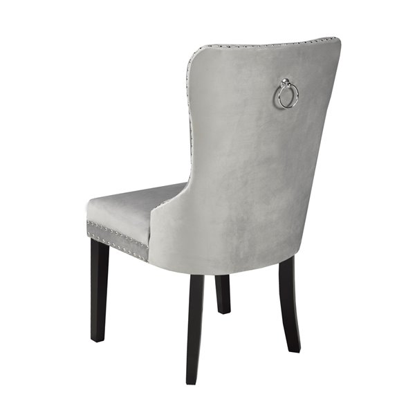 Bras Verona Dining Chair With Nail, Verona Dining Chairs In Grey Velvet
