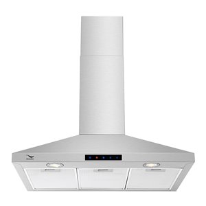Hotte de cuisine convertible murale avec panneau à DEL Streamline, 30 po, acier