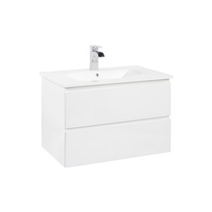 Foremost Marleau 30-in White Single Sink Bathroom Vanity with White Vitreous China Countertop