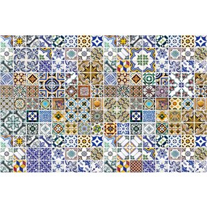 Papier peint tuiles du Portugal de Dimex, 12 pi 3 po x 8 pi 2 po