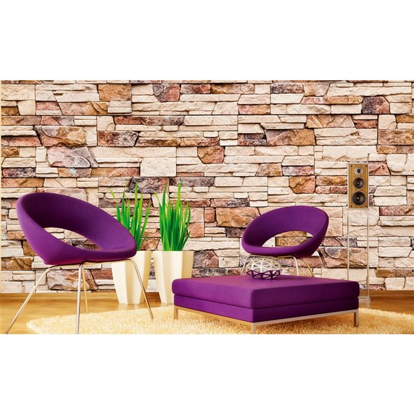 Dimex Stone Wall Wall Mural - 12-ft 3-in x 8-ft 2-in