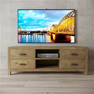 Urban Woodcraft Boca TV Stand - 58-in - Natural Asian Hardwood