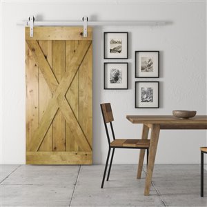Urban Woodcraft Natural Elements Prefinished MDF Single Barn Door - 40-in x 83-in - Natural