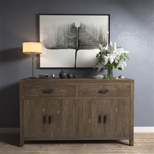 Urban Woodcraft Britain Buffet - 60-in - Pine - Salvaged Espresso