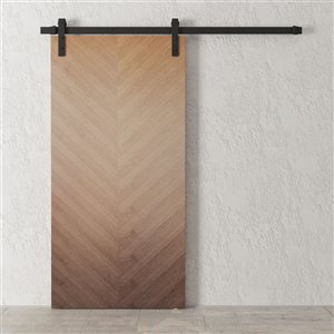 Urban Woodcraft Hickory Prefinished MDF Single Barn Door - 40-in x 83-in - Walnut