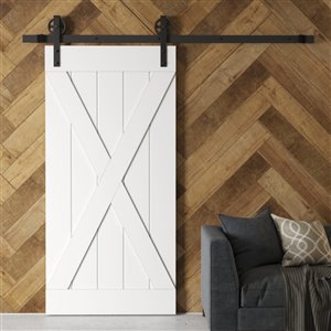 Urban Woodcraft Elements Prefinished MDF Single Barn Door - 40-in x 83-in - White