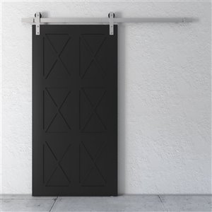 Urban Woodcraft Oxen Prefinished MDF Single Barn Door - 40-in x 83-in - Espresso