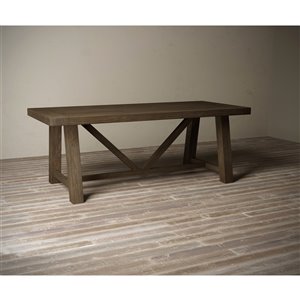 Urban Woodcraft Aberdeen Rectangular Fixed Dining Table - 78-in - Salvaged Espresso Pine